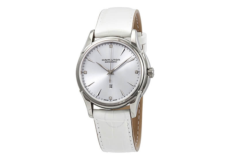 Hamilton horlogeband H32315842 - wit leer