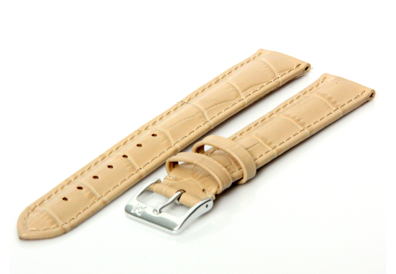 Horlogeband 22mm beige XL