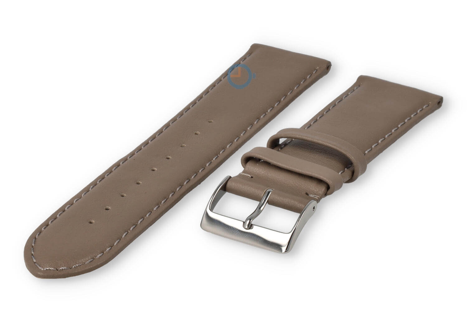 22mm horlogeband glad leer - taupe