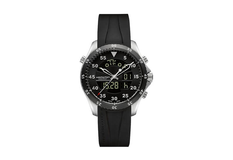 Hamilton horlogeband H64554331 - zwart siliconen