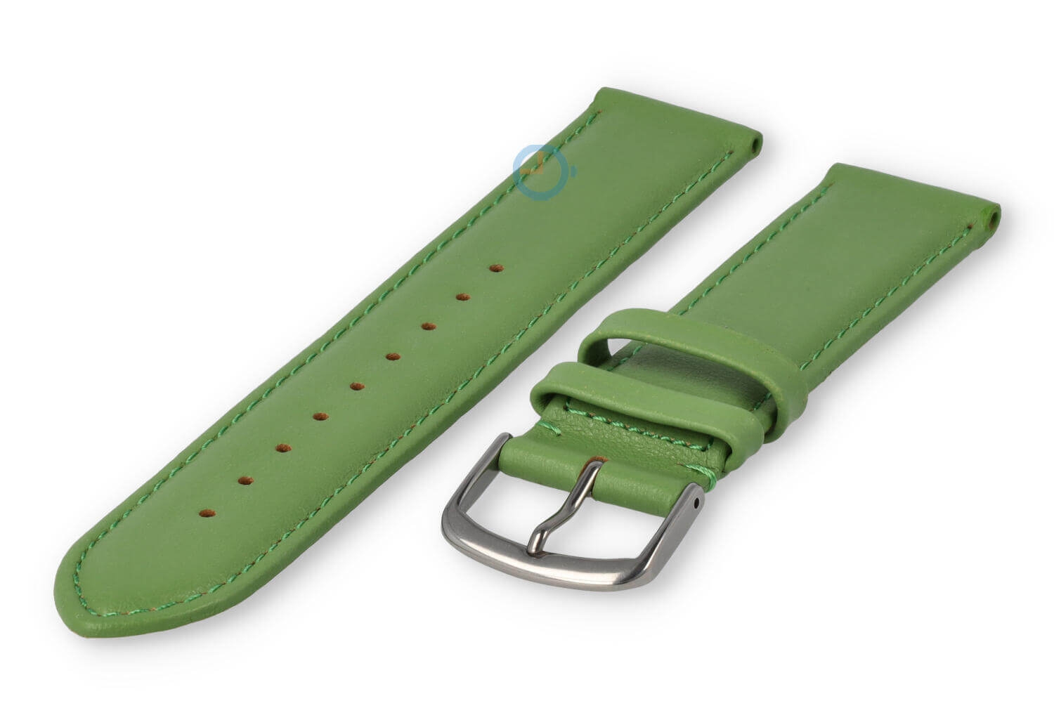 20mm horlogeband glad leer - appelgroen