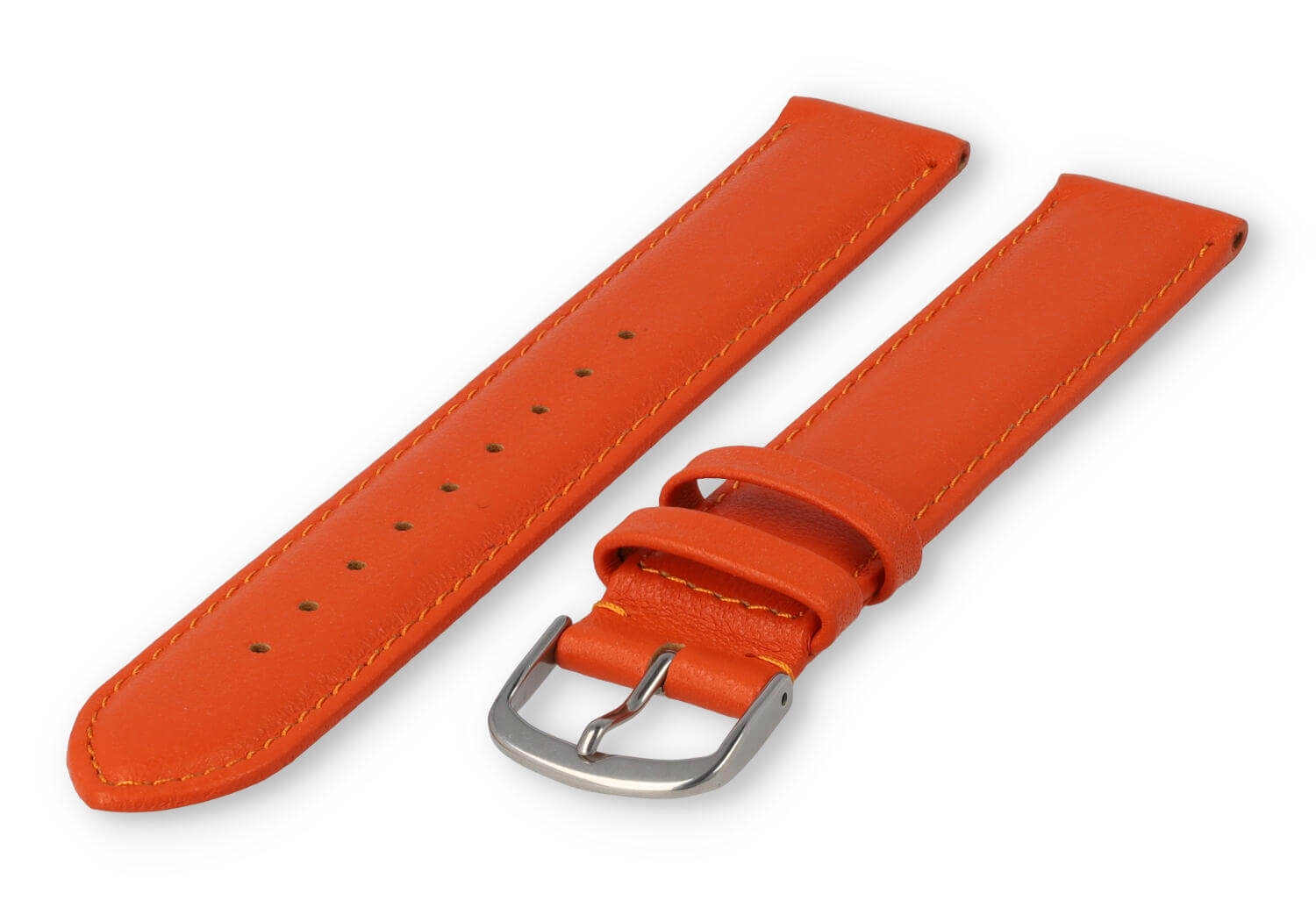 XL horlogeband glad leer - 18mm - oranje