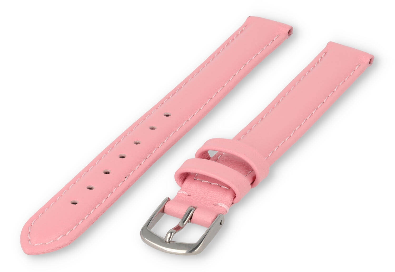 XL horlogeband glad leer - 12mm - lichtroze
