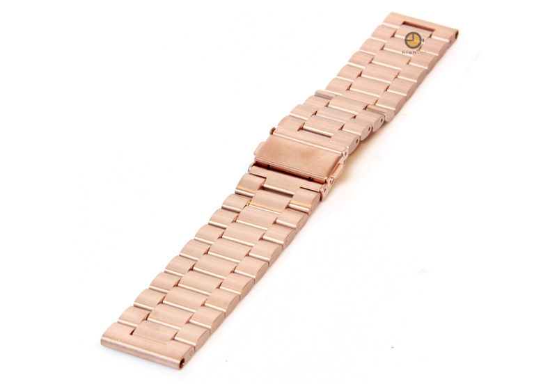 Horlogeband 20mm staal rose goud