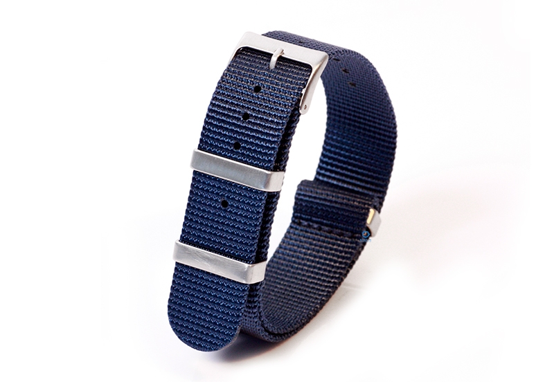 Horlogeband 20mm nylon donkerblauw