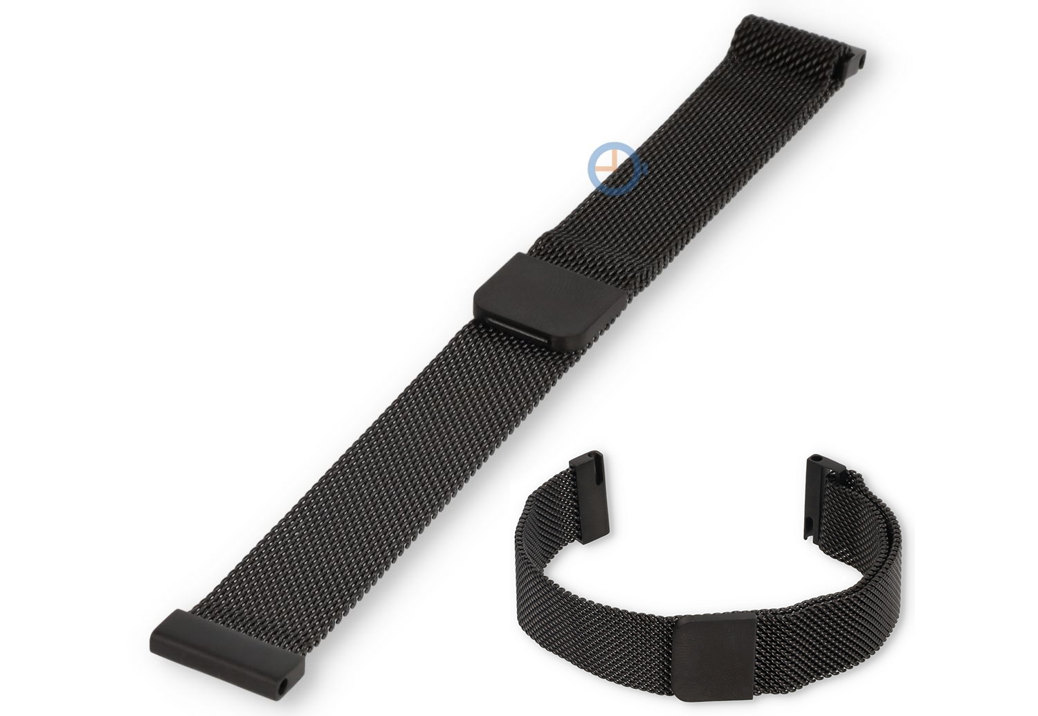 16mm mesh loop horlogebandje - black magnetic