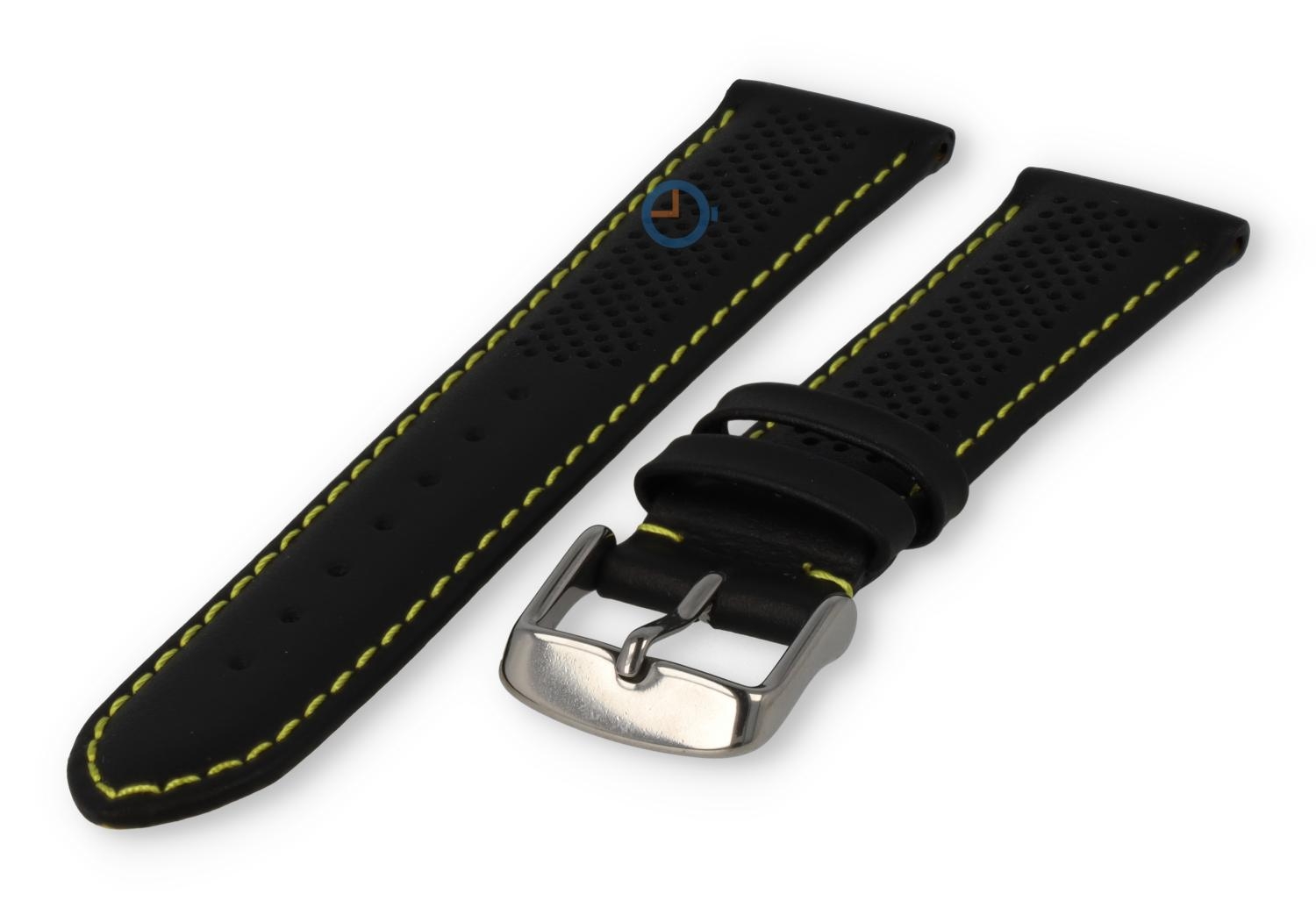 20mm hybrid bandje - zwart met geel