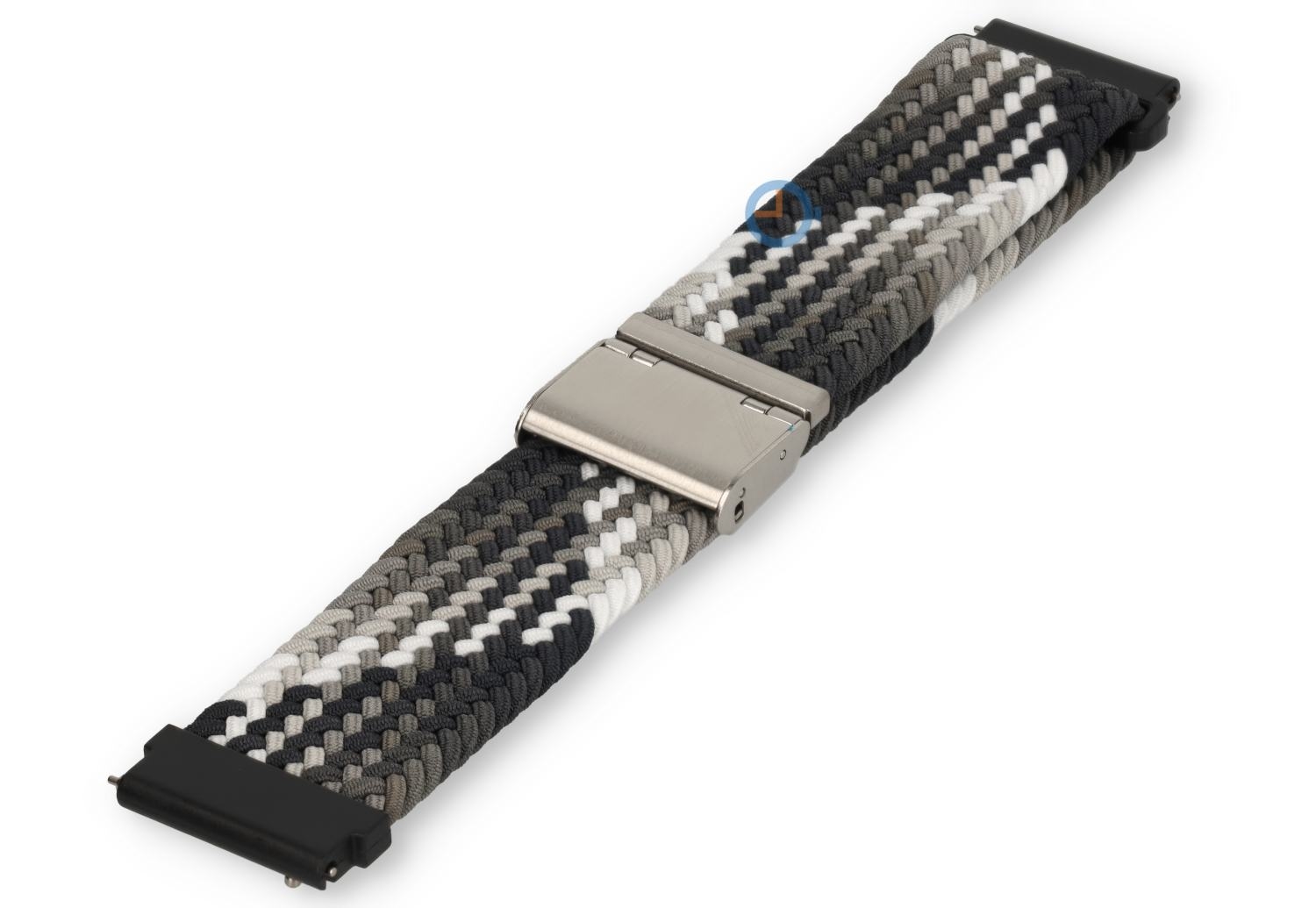 Waterproof elastisch bandje - 22mm - grijs/wit stof