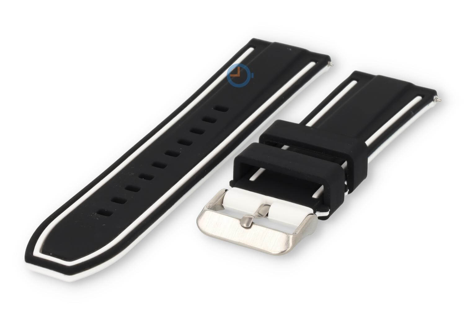 Siliconen horlogebandje 24mm zwart/wit (reversible)