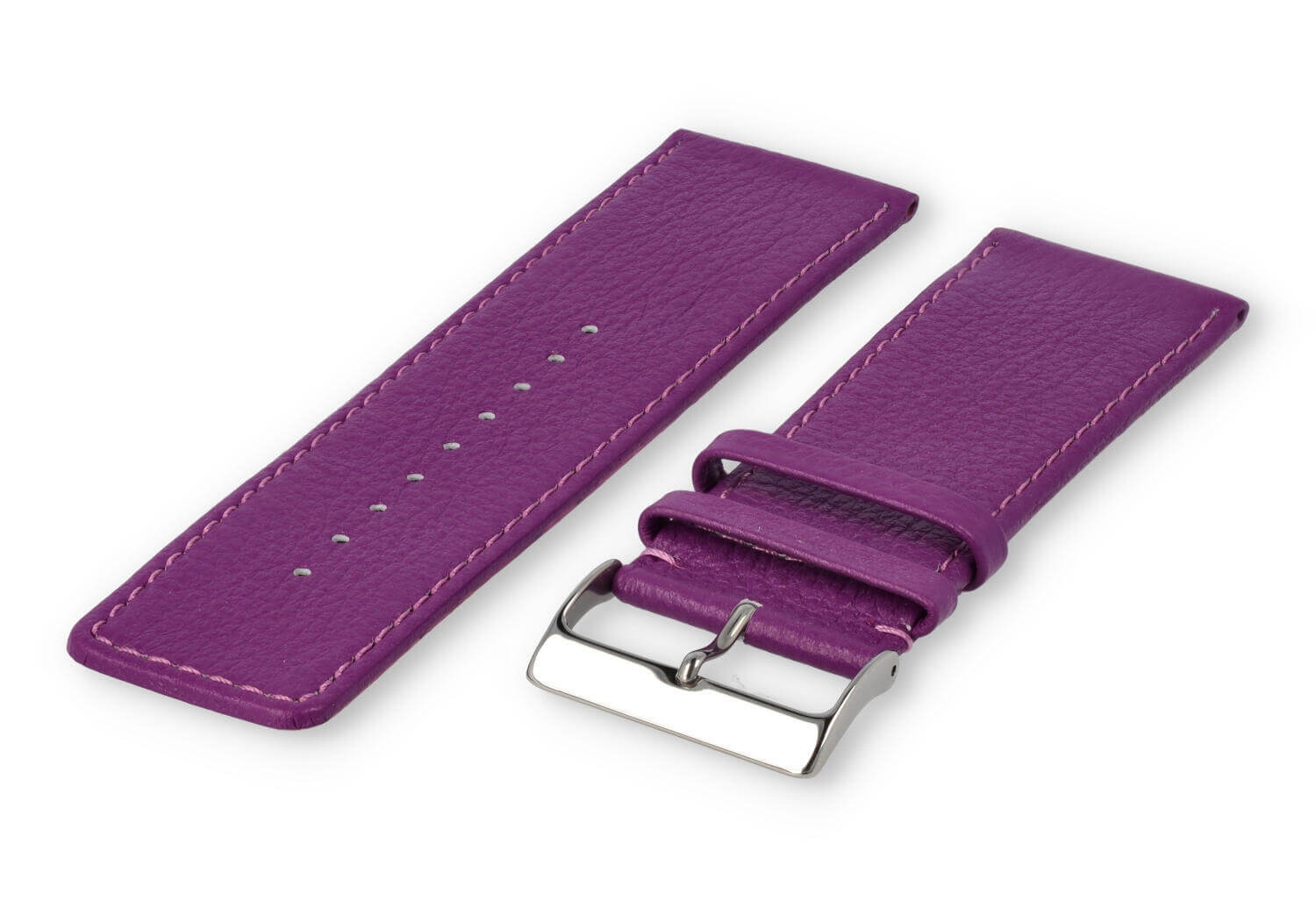 XL horlogeband glad leer - 30mm - paars