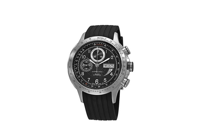 Hamilton horlogeband H76716333 - zwart siliconen