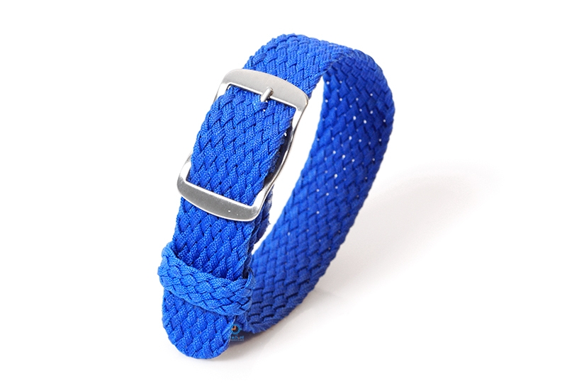 Perlon horlogeband 18mm royal blauw