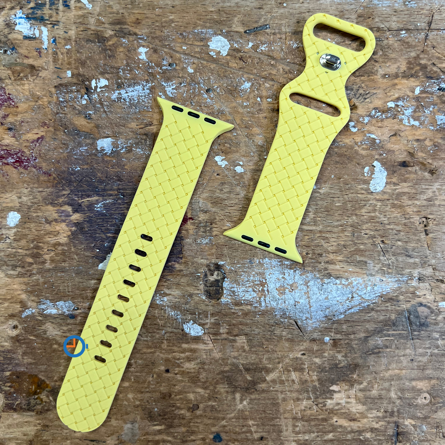 Siliconen vlechtbandje - Apple Watch 45mm - geel