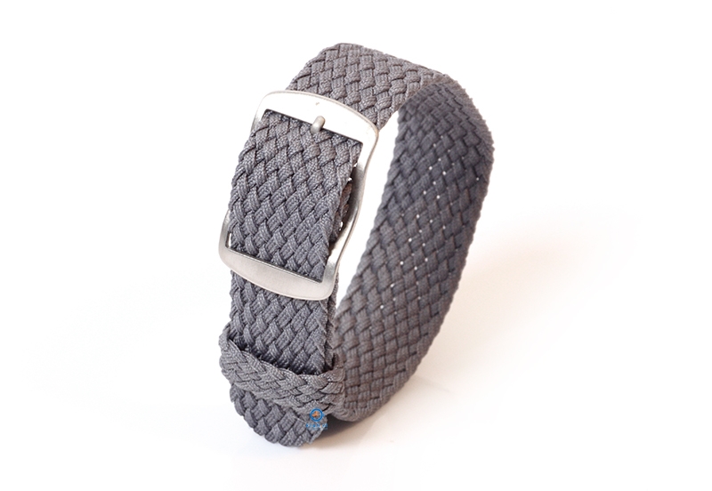 Perlon horlogeband 20mm grijs