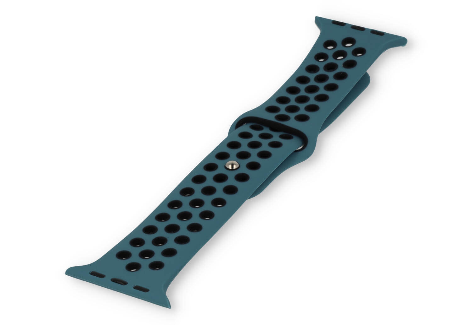 Apple watch 44/45/46/49mm sporthorlogeband - lichtblauw/zwart