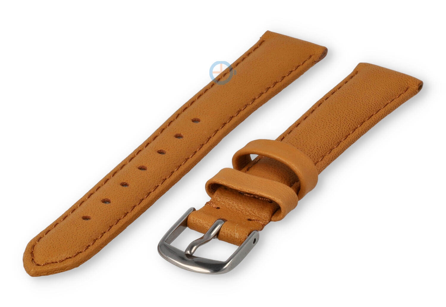 14mm horlogeband glad leer - lichtbruin