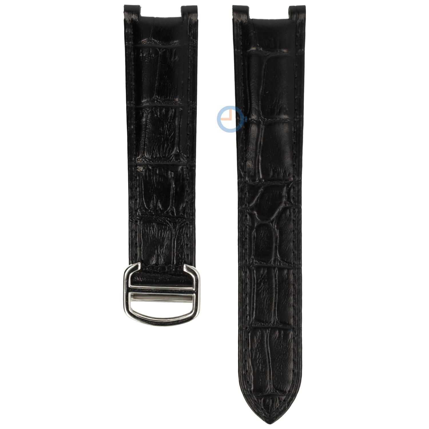 Horlogeband Cartier Pasha - 18/10 - zwart met zilver