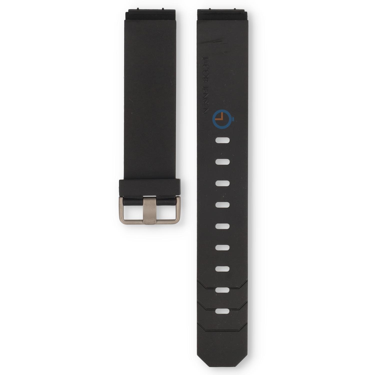 Jacob Jensen horlogeband 19mm - zwart kunststof