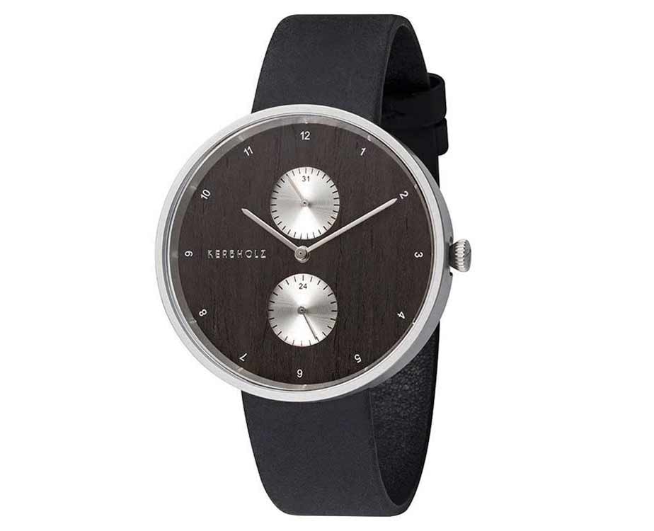 Kerbholz horlogeband Emil Silver Wood