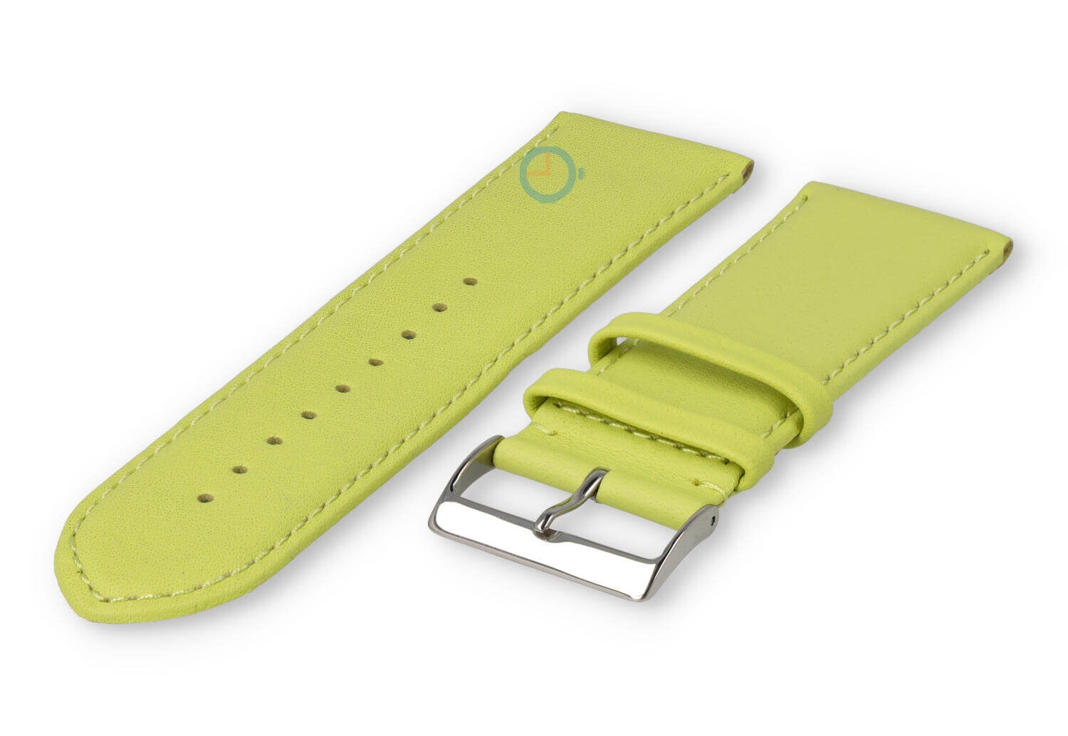 28mm horlogeband glad leer - limoen