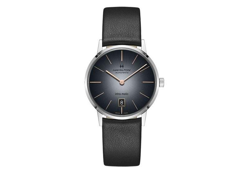 Hamilton horlogeband H38455781 - zwart leer