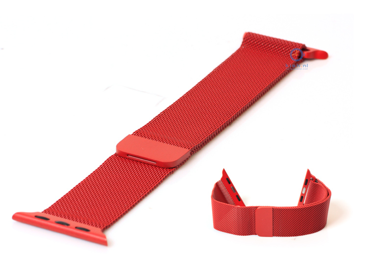 Apple watch horlogeband milanees rood (38mm/40mm)