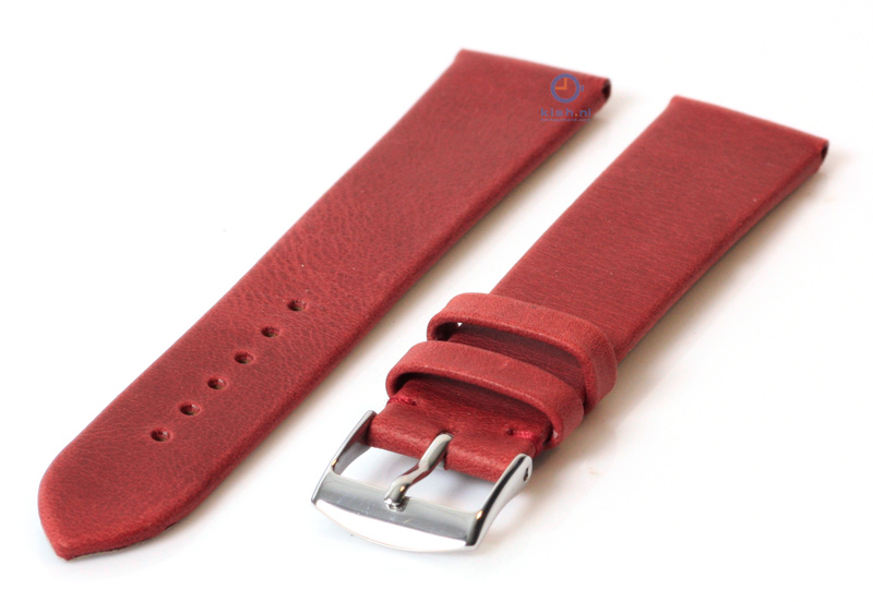 Horlogeband 20mm wijnrood leer