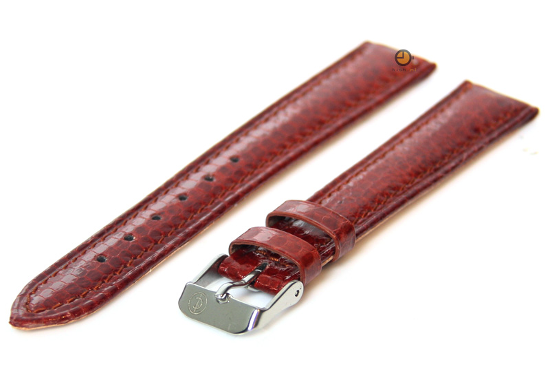 Horlogeband 14mm bruin echt slangenleder