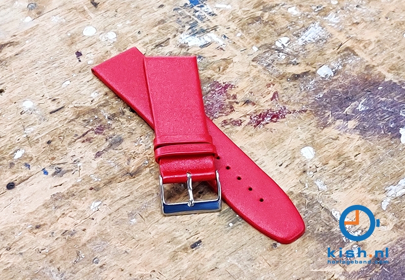 Naadloze horlogeband nappaleer - rood