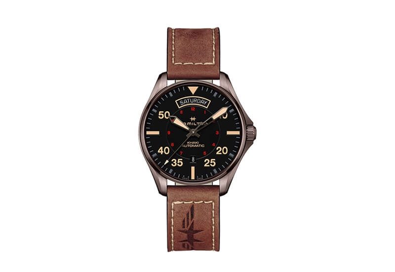 Hamilton horlogeband H64605531 - bruin leer