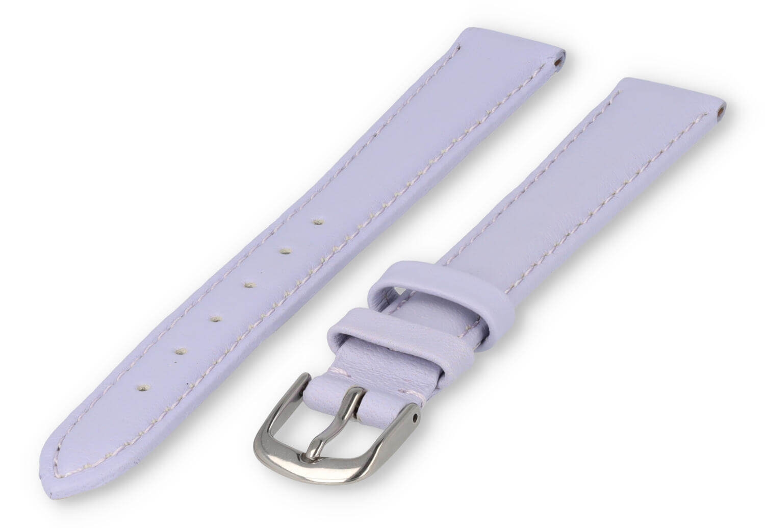 XL horlogeband glad leer - 14mm - lichtpaars