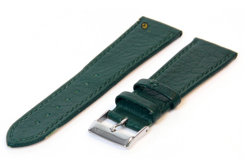 Horlogeband 22mm groen buffelleer