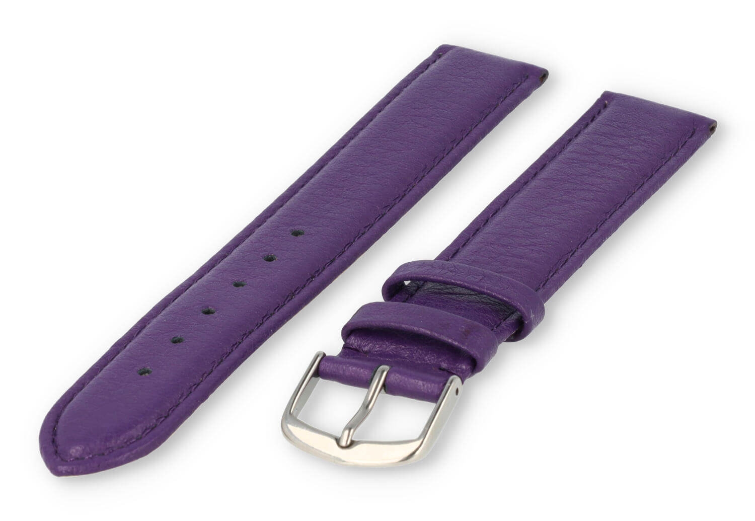XL horlogeband glad leer - 18mm - aubergine