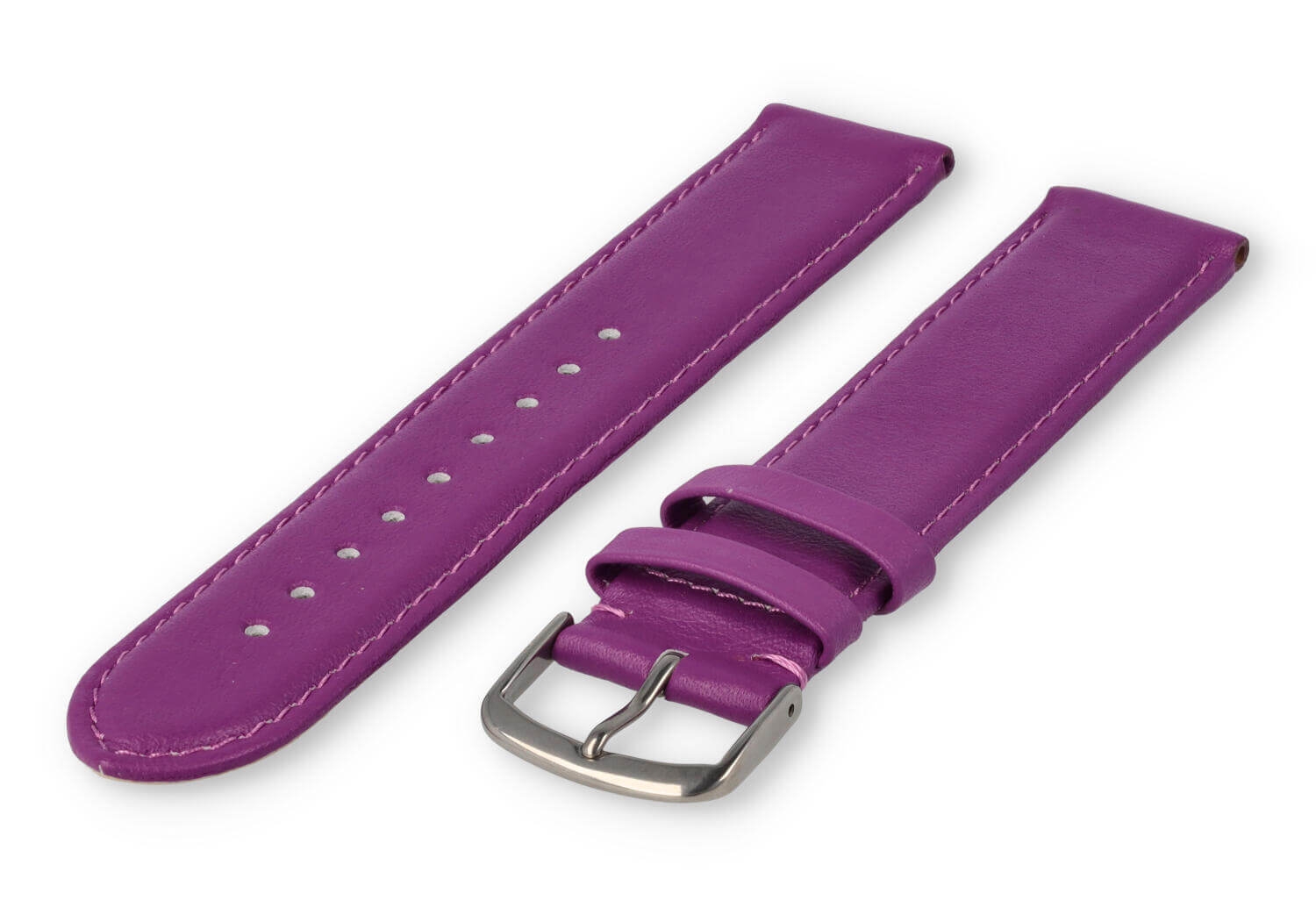 XL horlogeband glad leer - 20mm - paars