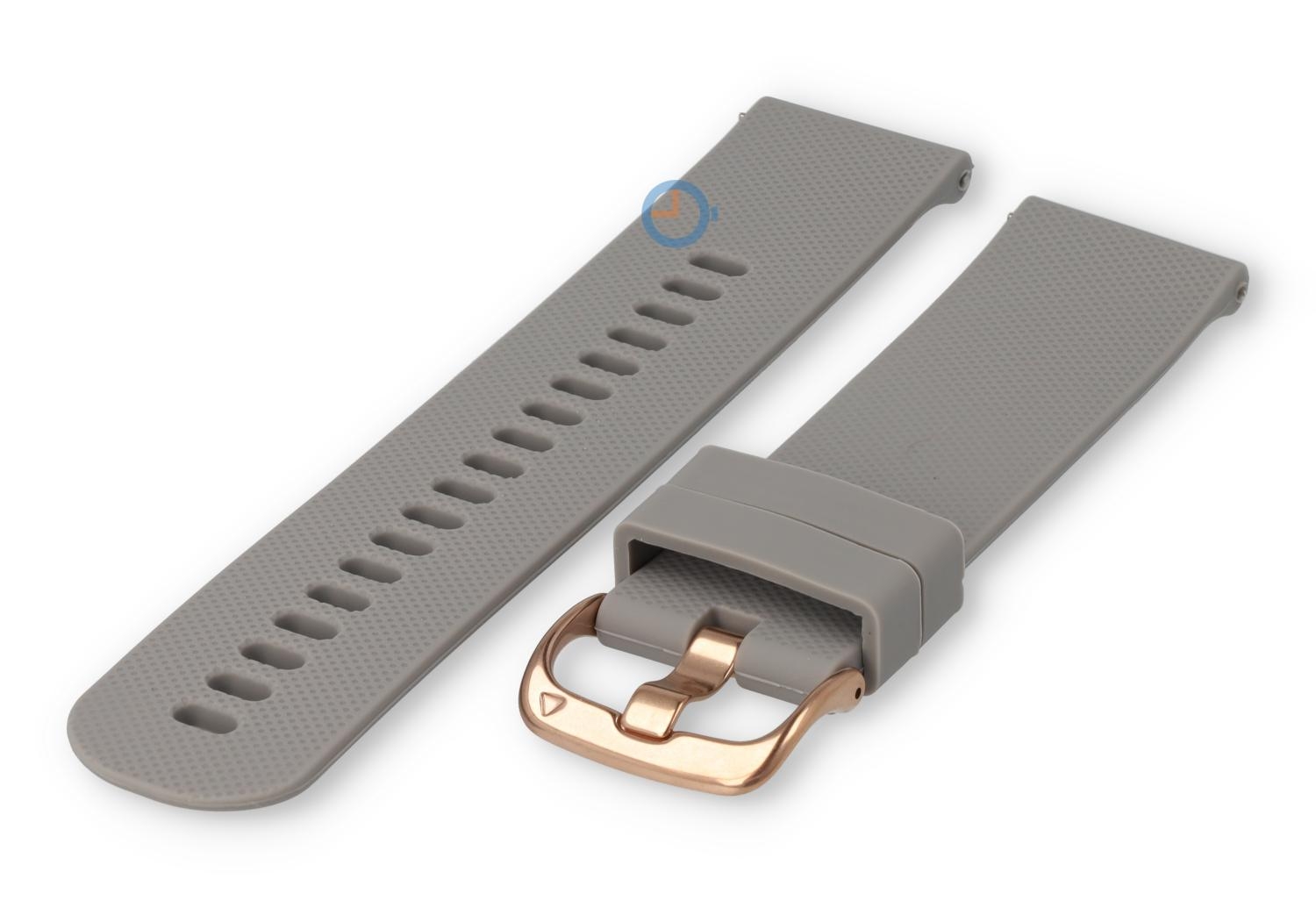 Siliconen sporthorloge band 22mm - lichtgrijs