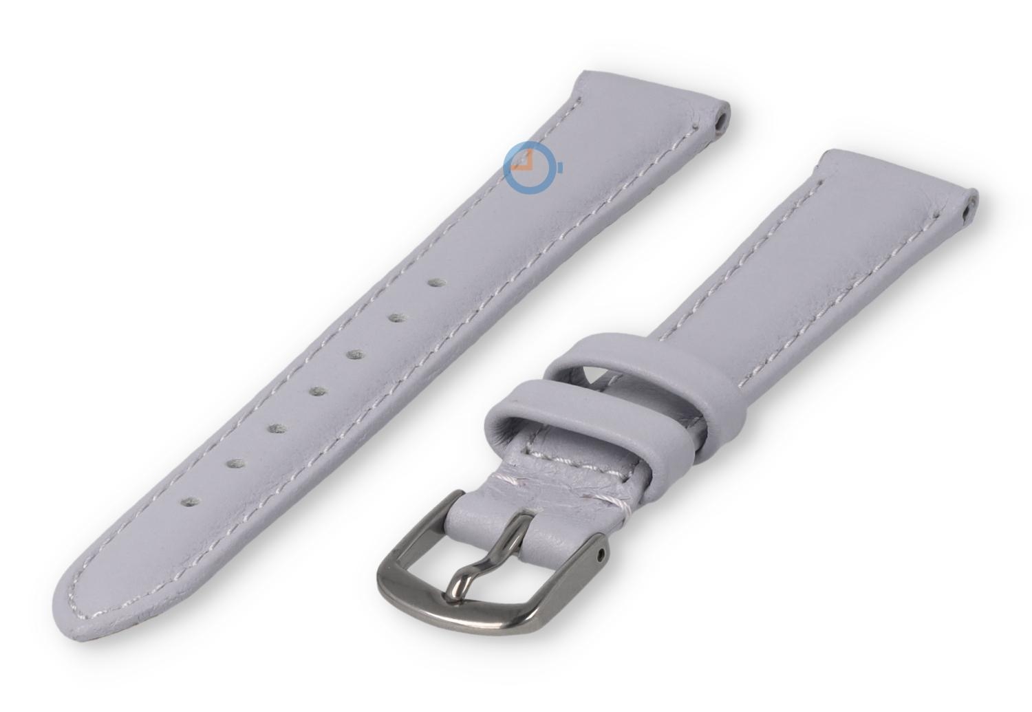 14mm horlogeband glad leer - lichtpaars