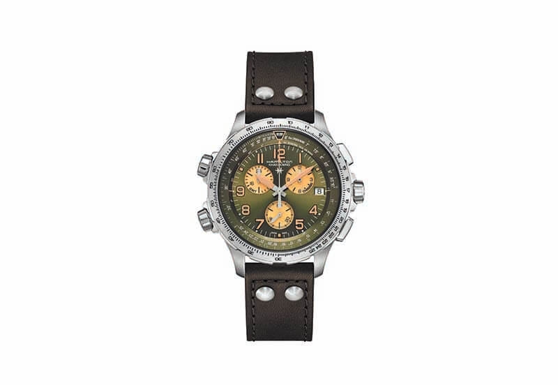 Hamilton horlogeband H77932560 - bruin leer