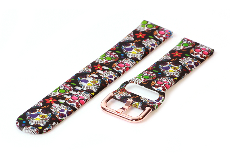 Siliconen horlogeband 20mm skull