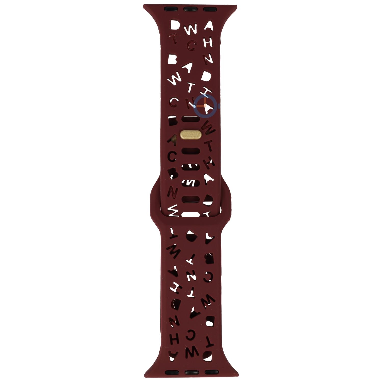 Letter siliconen bandje - Apple Watch 45mm - Paars