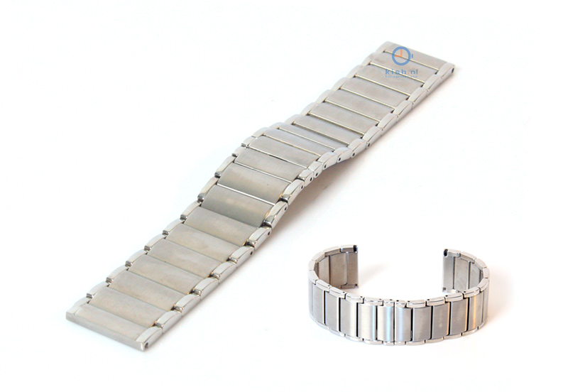 Horlogeband 24mm staal mat/glans zilver