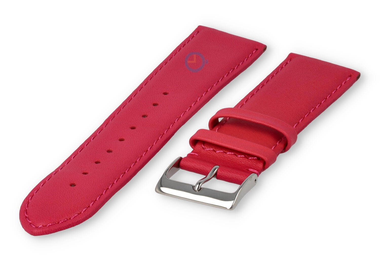 22mm horlogeband glad leer - Barbie
