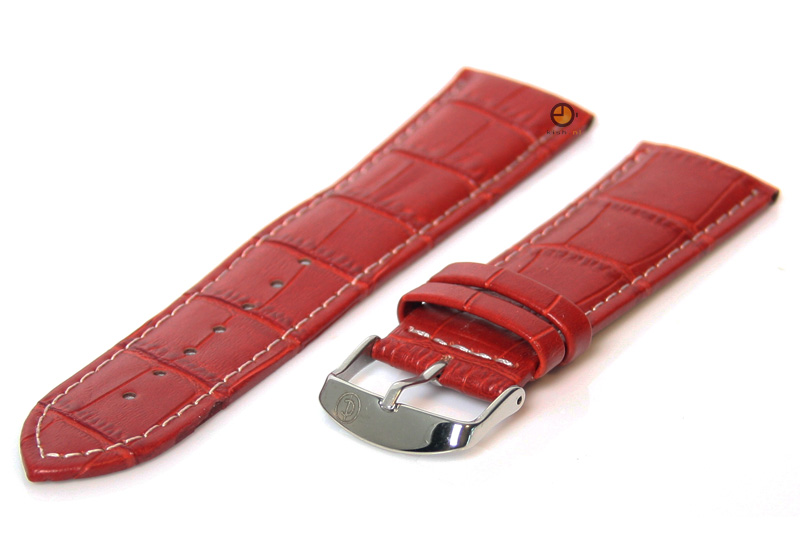 Horlogeband 24mm kroko leer roodbruin
