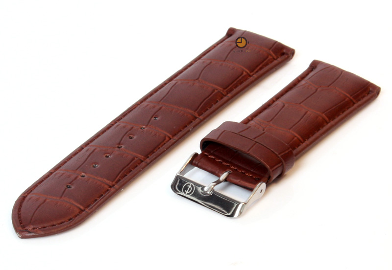 Horlogeband 28mm bruin leer croco