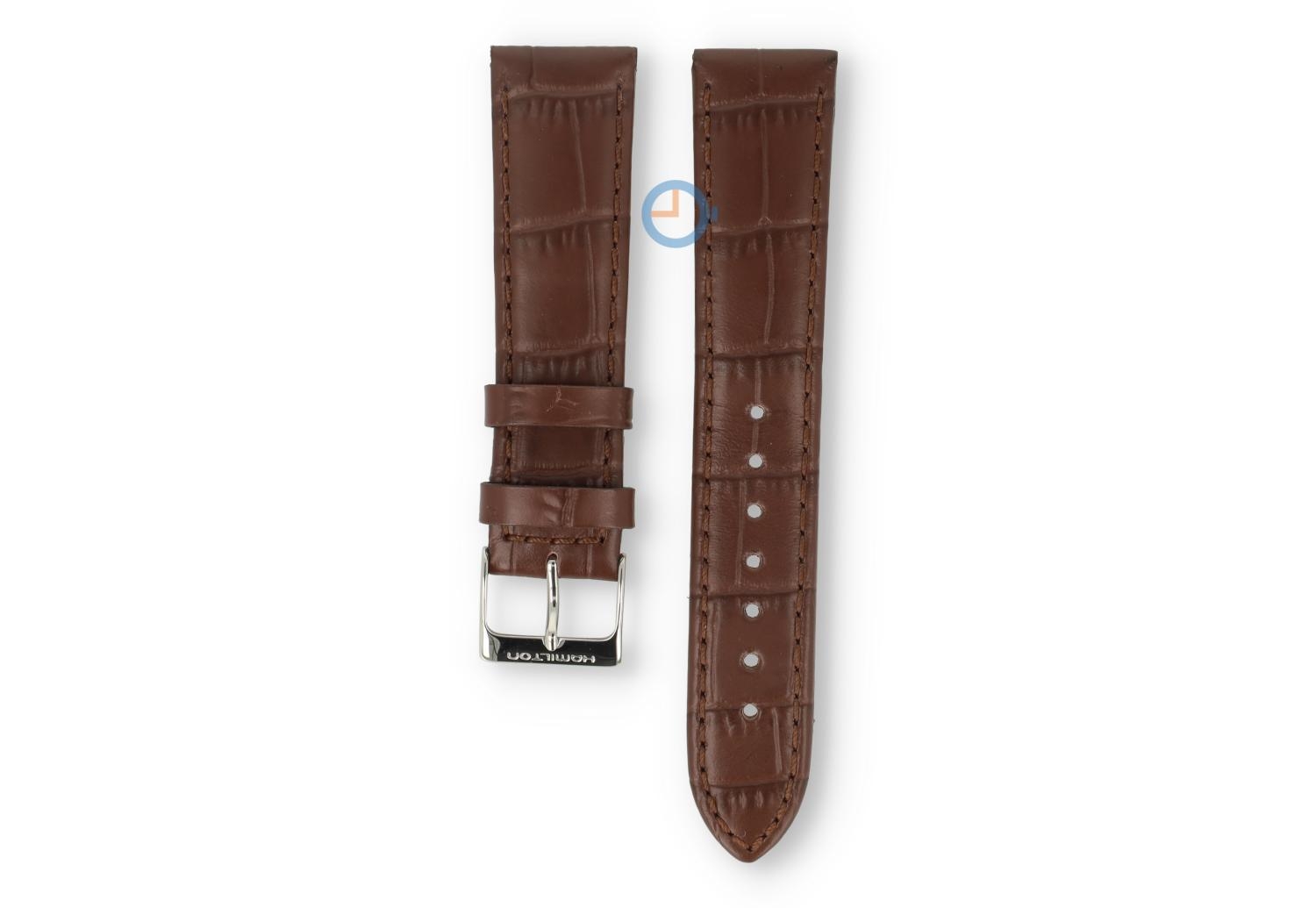 Hamilton horlogeband H18512555 - bruin leer