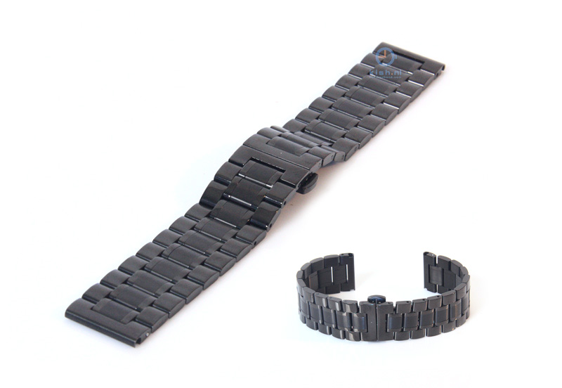 Horlogeband 20mm staal mat zwart
