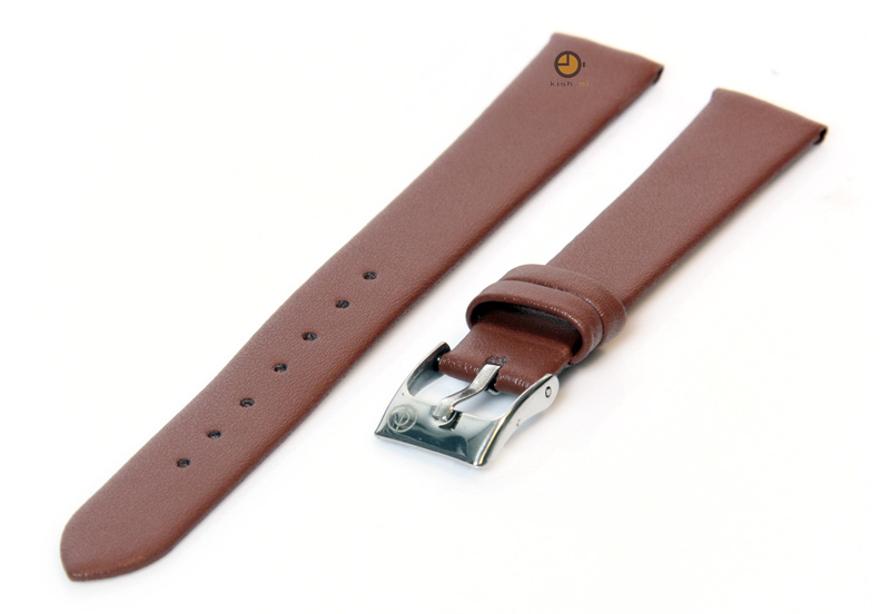 Horlogeband 14mm bruin leer naadloos