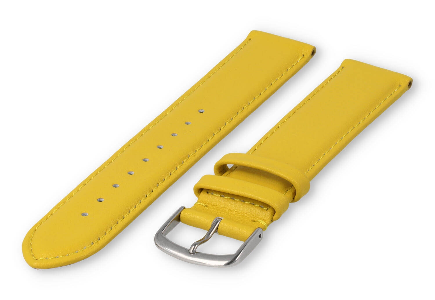 XL horlogeband glad leer - 20mm - geel