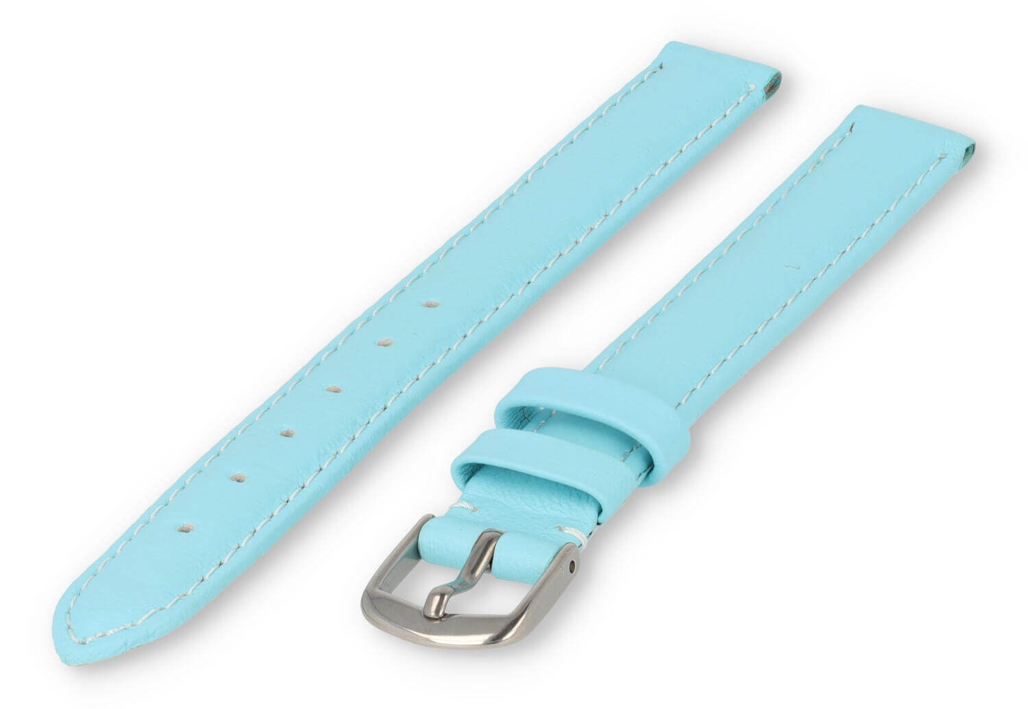XL horlogeband glad leer - 12mm - laguna