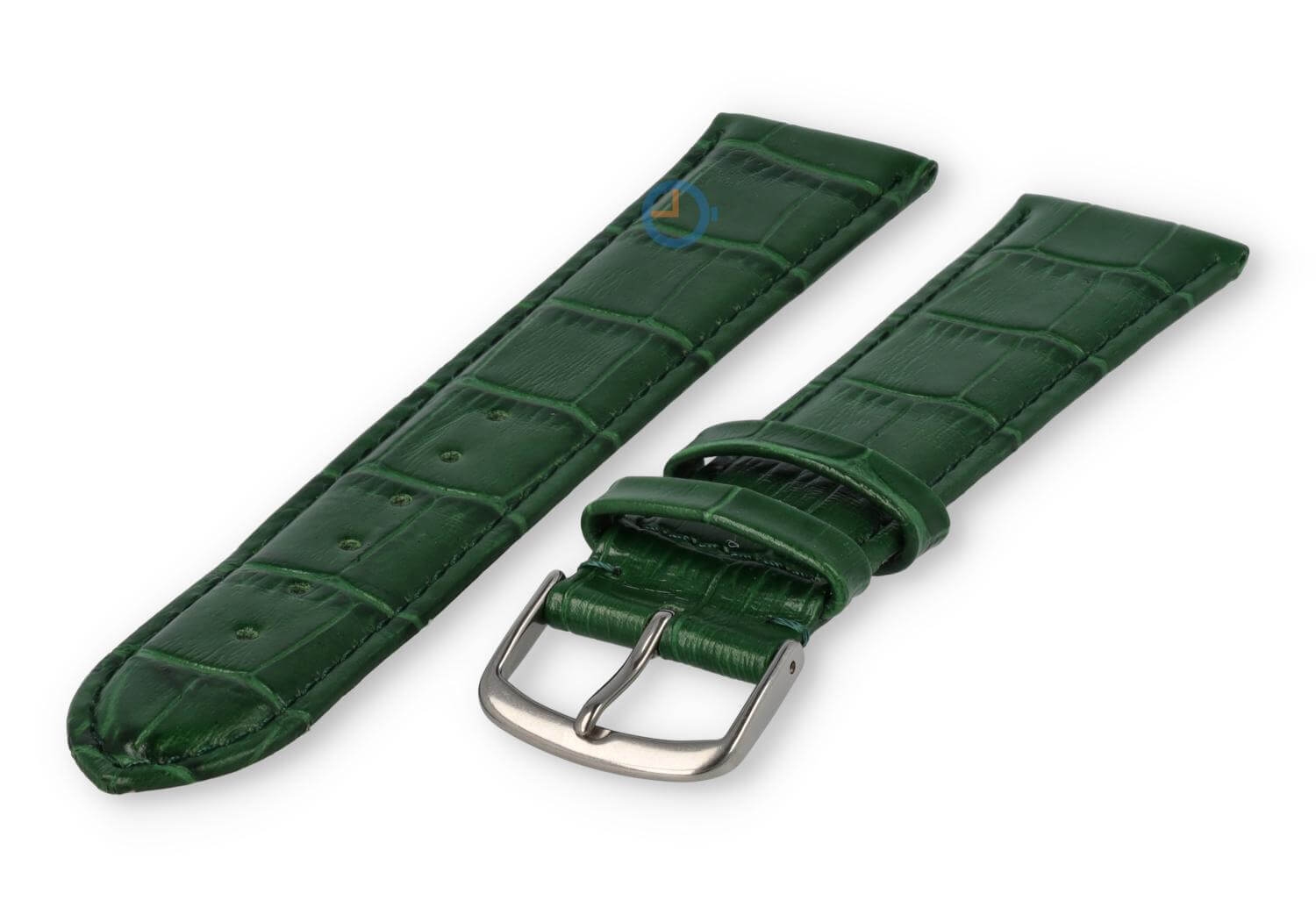 Extra lange horlogeband croco - 20mm - jachtgroen