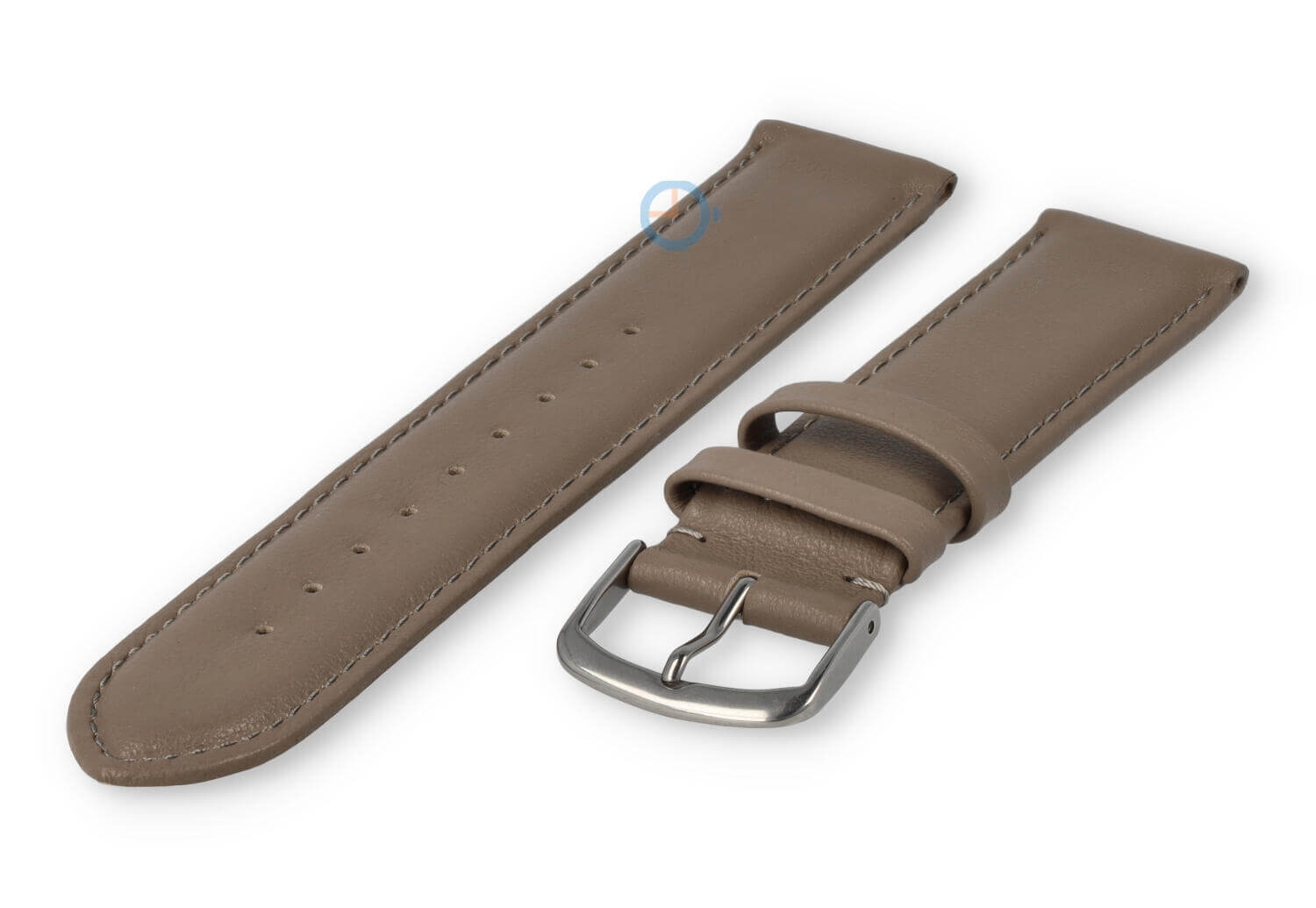 20mm horlogeband glad leer - taupe